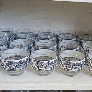 Vintage Lot of 15 Libbey Wedgwood "Countryside" Old Fashioned 3 1/4" 8oz Glasses